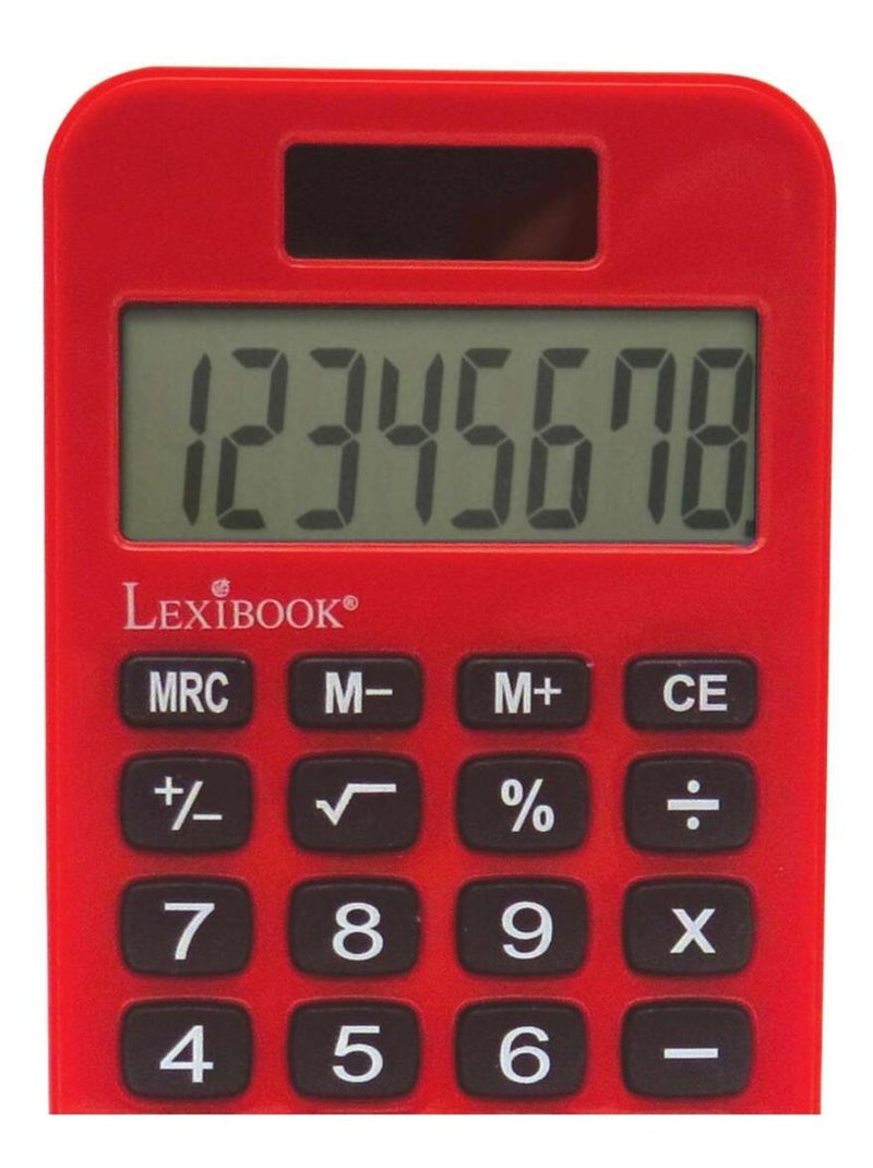 Miraculous 8 digits pocket rekenmachine met bescherming hoes Rood - Kiabi