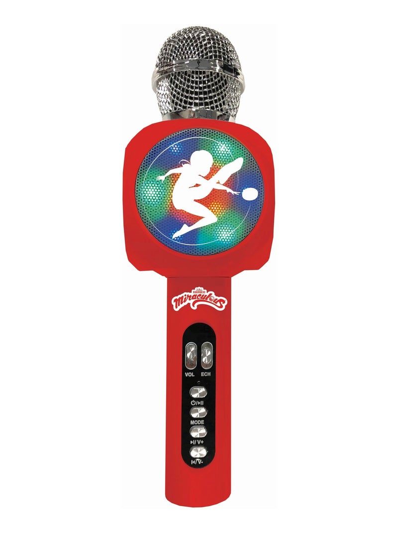 Miraculous bluetooth® karaoke microfoon met luidspreker, verlichting en stemvervormerfunctie Rood - Kiabi