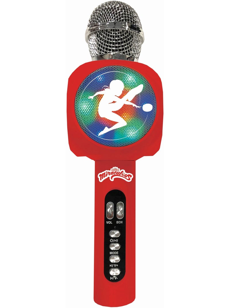 Miraculous bluetooth® karaoke microfoon met luidspreker, verlichting en stemvervormerfunctie Rood - Kiabi