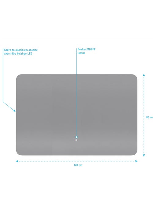Miroir Led Silver Moon - Kiabi