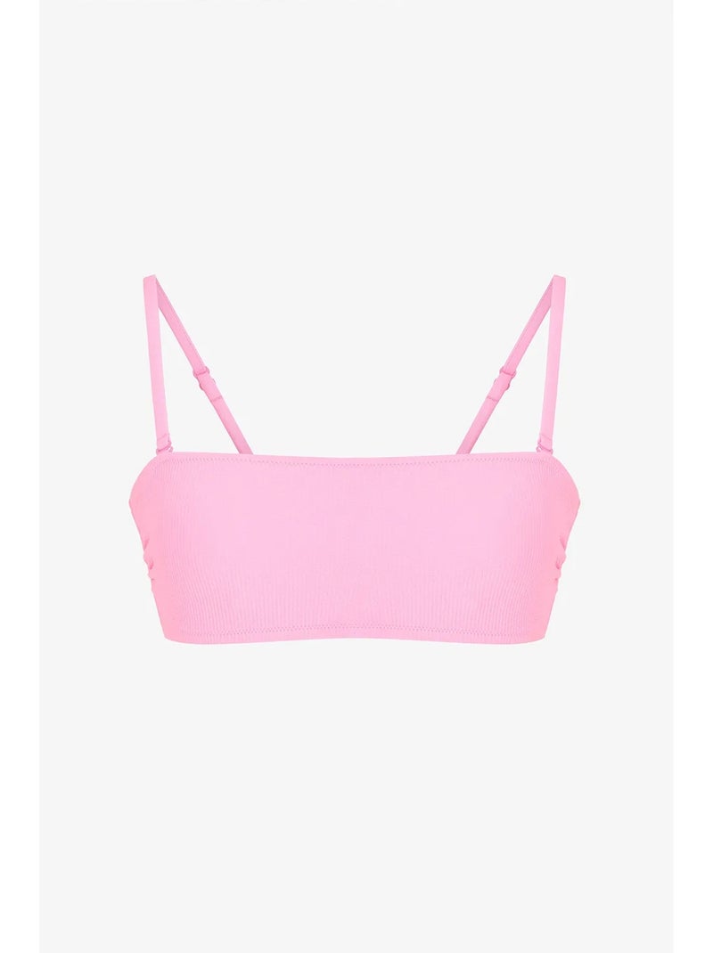Missa haut de bikini bandeau texturé penti Rose fluo/Solinotes - Kiabi
