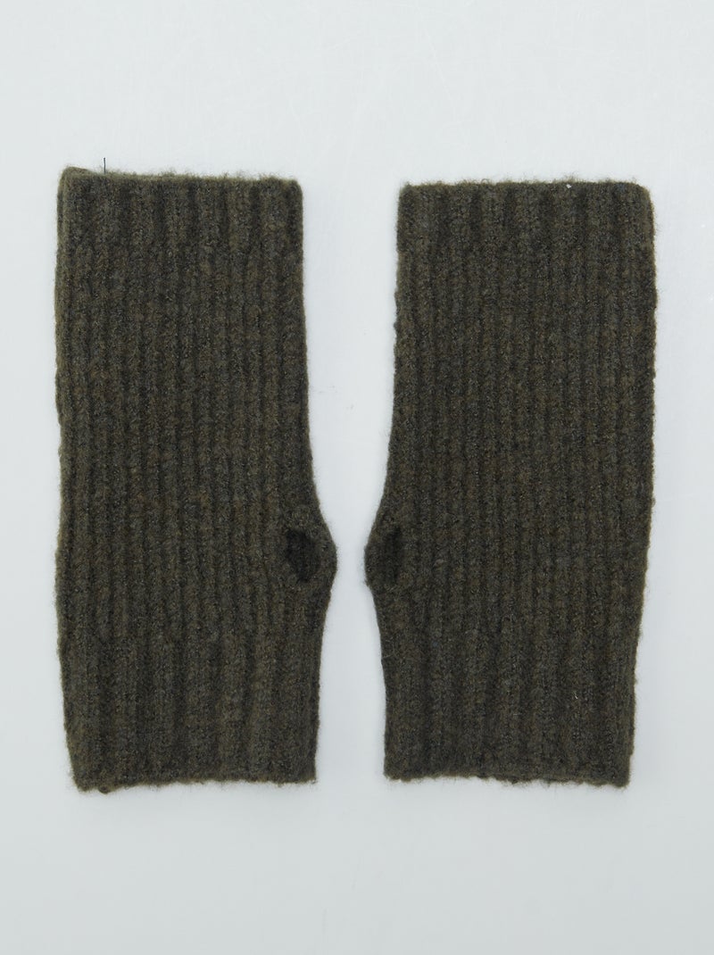 Mitaine manchette kaki - Kiabi