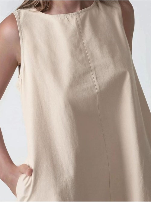 Mixray collection maxi-jurk in a-lijn met ronde hals en zonder mouwen hiccup - Kiabi