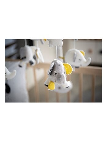 Mobile musical bébé eléphant en coton - sauthon