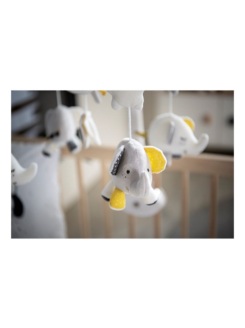 Mobile musical bébé eléphant en coton - sauthon Gris - Kiabi