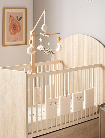 Mobile musical bébé en bois avec 4 jouets - sauthon