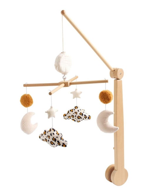 Mobile musical bébé en bois avec 4 jouets - sauthon - Kiabi