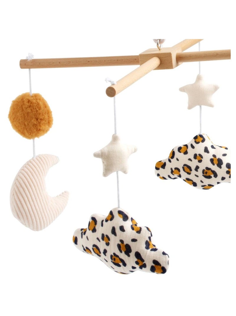 Mobile musical bébé en bois avec 4 jouets - sauthon Marron caramel - Kiabi