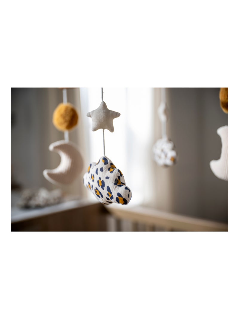 Mobile musical bébé en bois avec 4 jouets - sauthon Marron caramel - Kiabi
