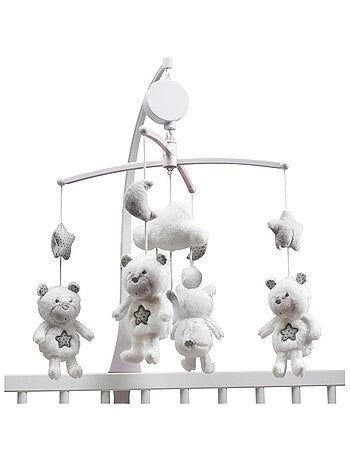 Mobile musical bébé ours en polyester - sauthon
