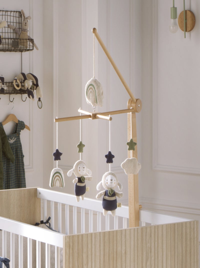 Mobile musical en bois avec jouets en coton - sauthon Bleu - Kiabi