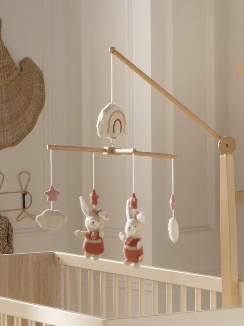 Mobile musical en bois avec jouets en coton - sauthon Rose - Kiabi