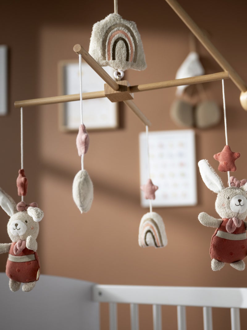 Mobile musical en bois avec jouets en coton - sauthon Rose - Kiabi