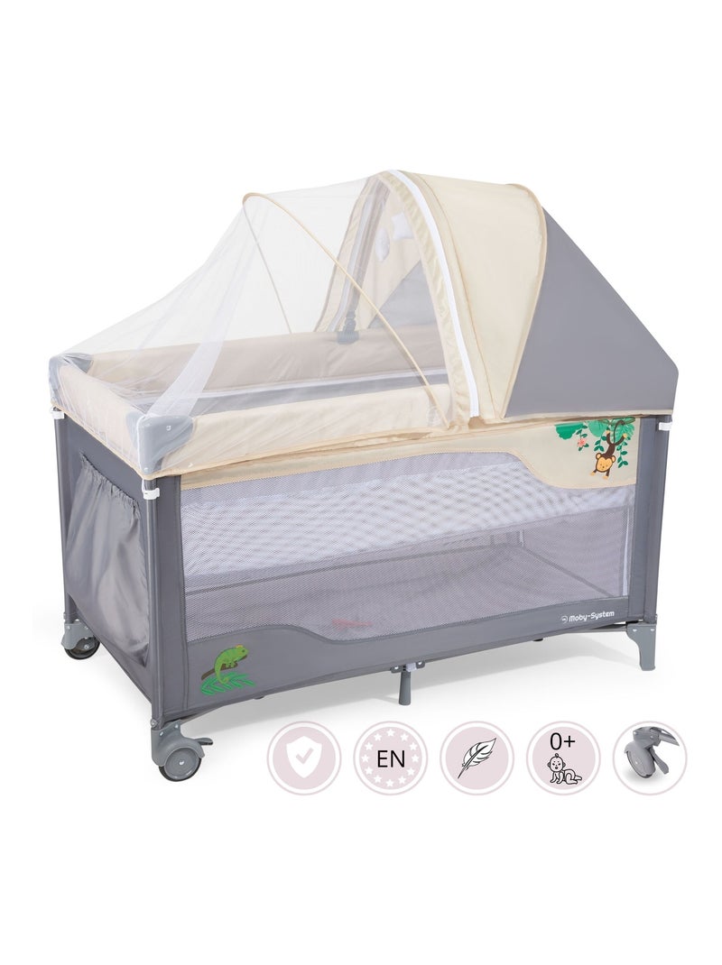 Moby-system huxley multifunctioneel campingbedje – meegroeibaar en compleet Grijs - Kiabi