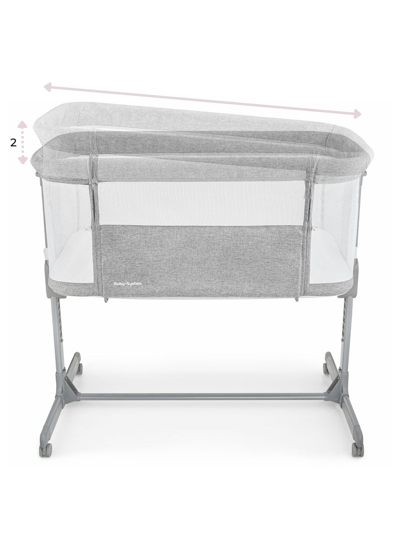 Moby-system luna 3-in-1 babybedje – co-sleeper, vrijstaand en reisbed Grijs - Kiabi