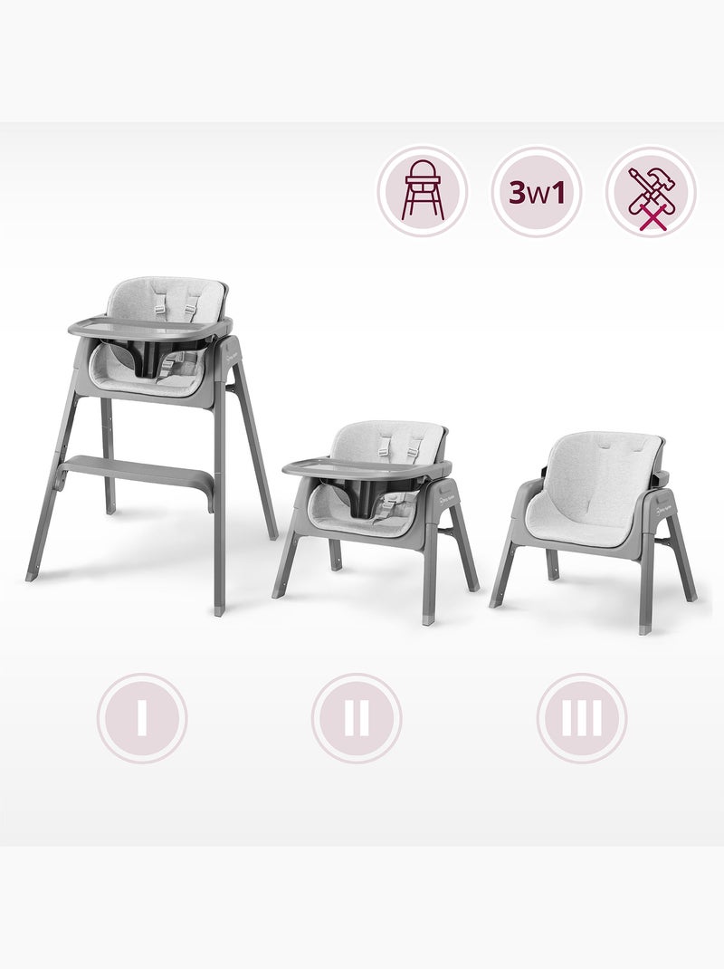 Moby-system noxi 3-in-1 meegroeistoel voor kinderen vanaf 6 maanden Grijs - Kiabi