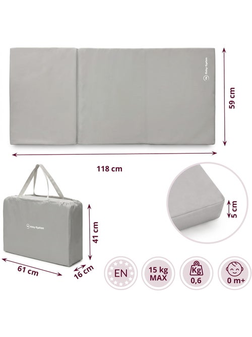 Moby-system opvouwbaar matras voor campingbedje en babybox - Kiabi Moby-system opvouwbaar matras voor campingbedje en babybox - Kiabi
