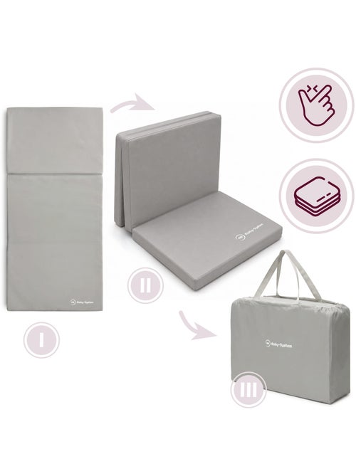 Moby-system opvouwbaar matras voor campingbedje en babybox - Kiabi Moby-system opvouwbaar matras voor campingbedje en babybox - Kiabi