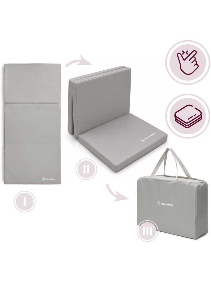 Moby-system opvouwbaar matras voor campingbedje en babybox Grijs - Kiabi