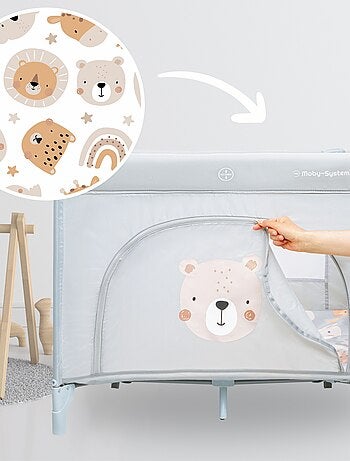 Moby-system teddy bear babybox – opvouwbaar, met matras en draagtas