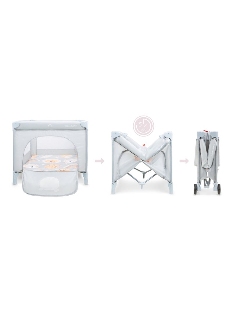 Moby-system teddy bear babybox – opvouwbaar, met matras en draagtas Grijs - Kiabi