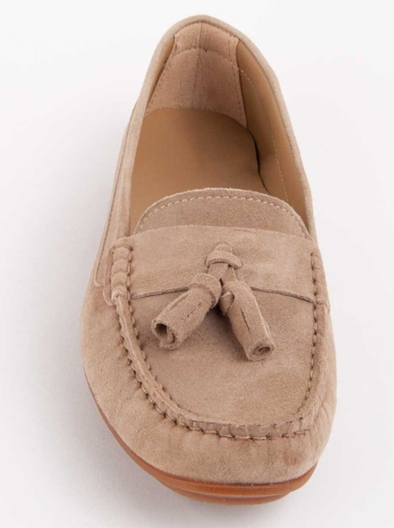 Mocassin Cuir Naturel Purapiel Beige - Kiabi