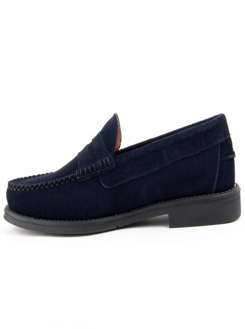 Mocassin cuir naturel purapiel Bleu - Kiabi