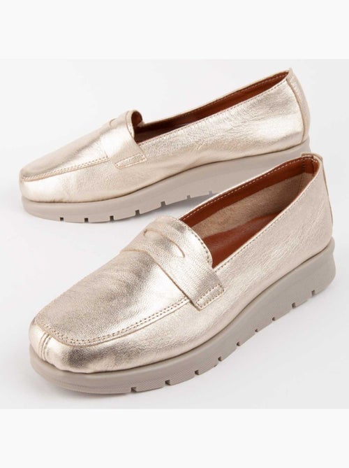 Mocassin Cuir Naturel Purapiel - Kiabi Mocassin Cuir Naturel Purapiel - Kiabi