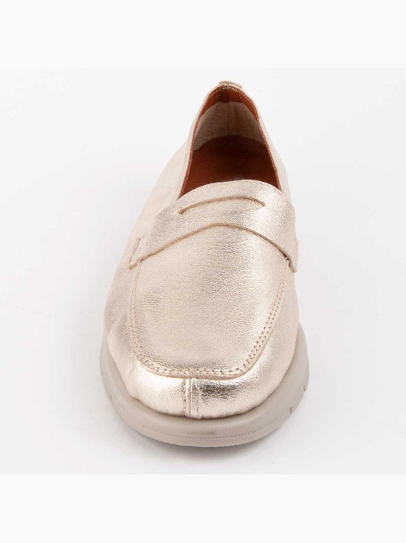 Mocassin Cuir Naturel Purapiel Doré/or - Kiabi
