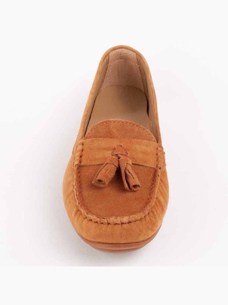 Mocassin Cuir Naturel Purapiel Marron - Kiabi