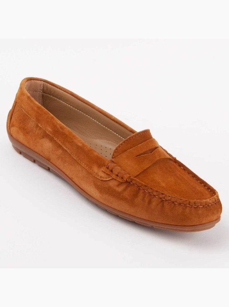 Mocassin Cuir Naturel Purapiel Marron - Kiabi