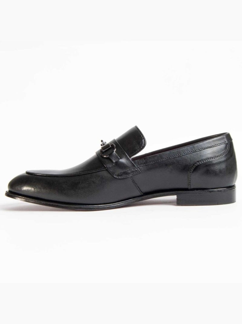 Mocassin Cuir Naturel Purapiel Noir - Kiabi