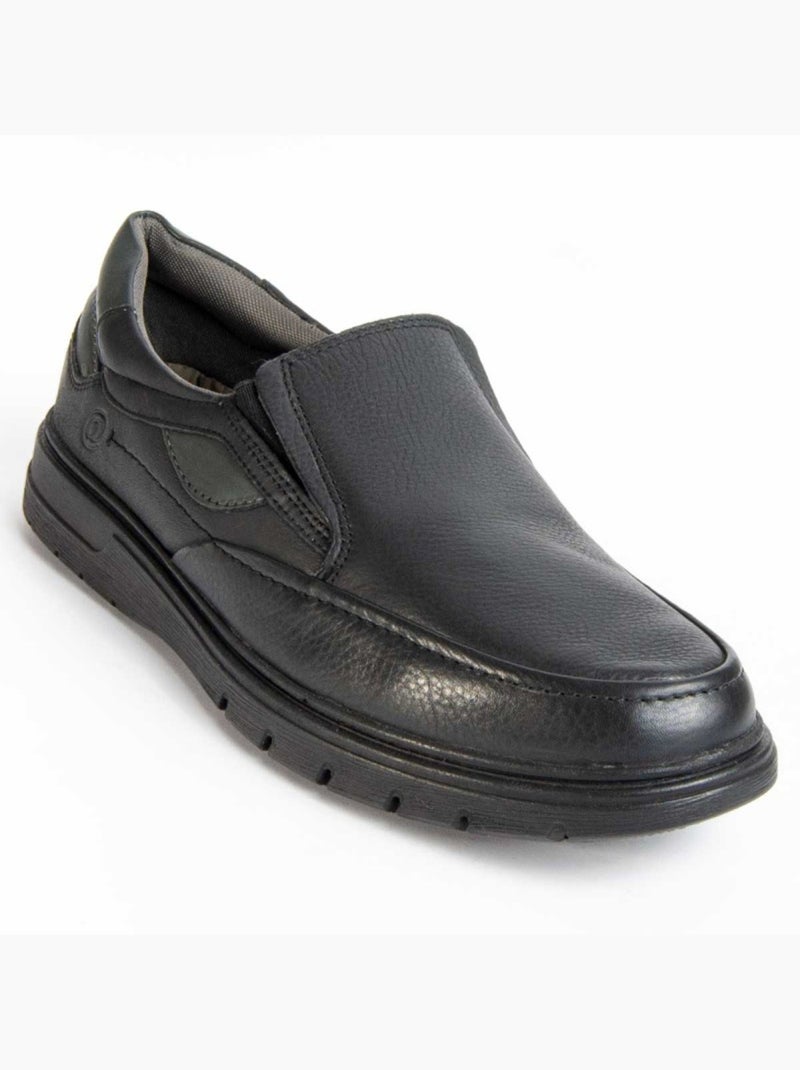Mocassin Cuir Naturel Purapiel Noir - Kiabi