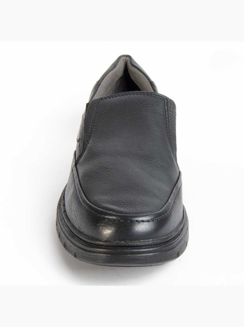Mocassin Cuir Naturel Purapiel Noir - Kiabi