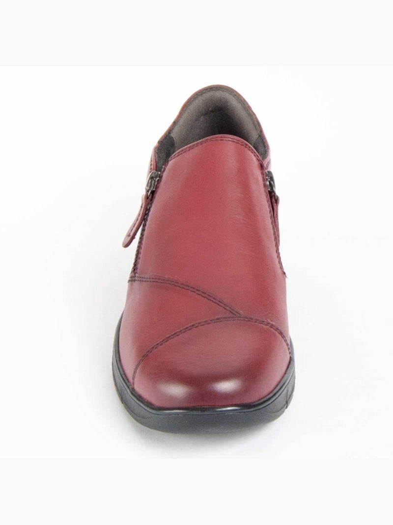 Mocassin Cuir Naturel Purapiel Rouge - Kiabi