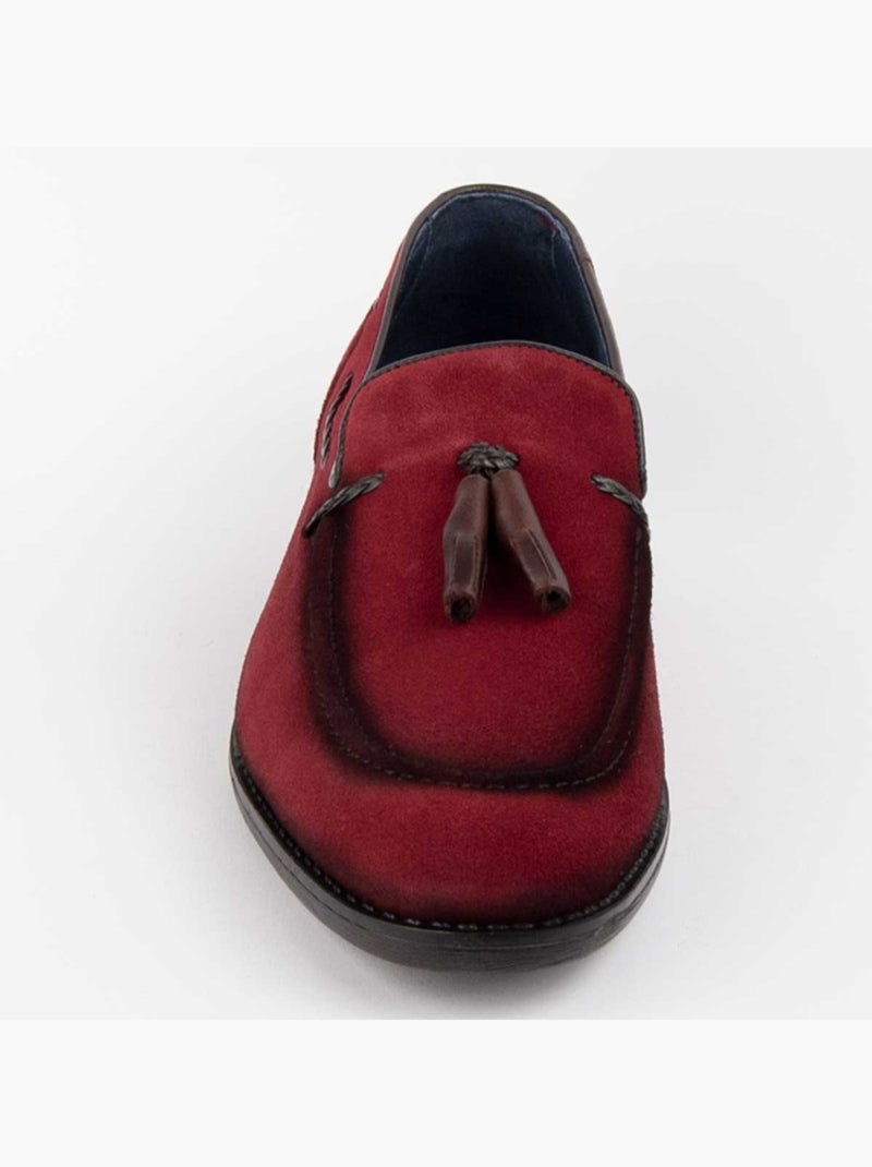 Mocassin Cuir Naturel Purapiel Rouge - Kiabi