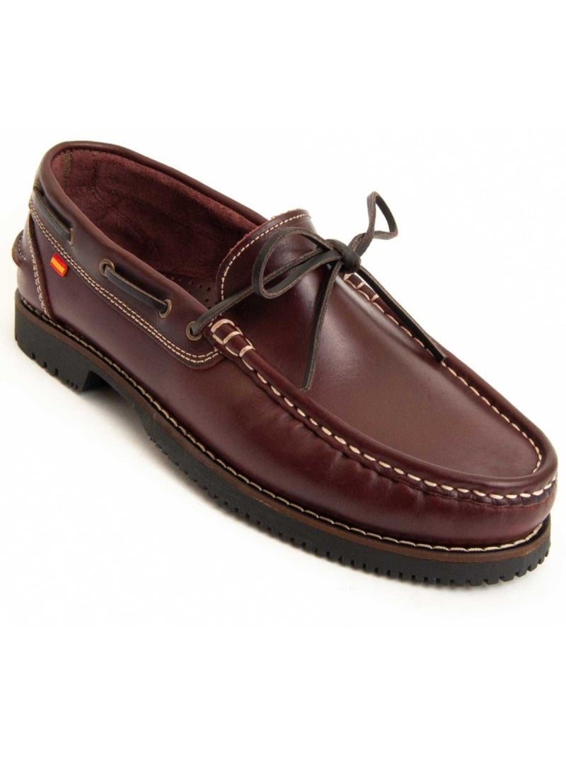 Mocassin Cuir Naturel Purapiel Rouge - Kiabi