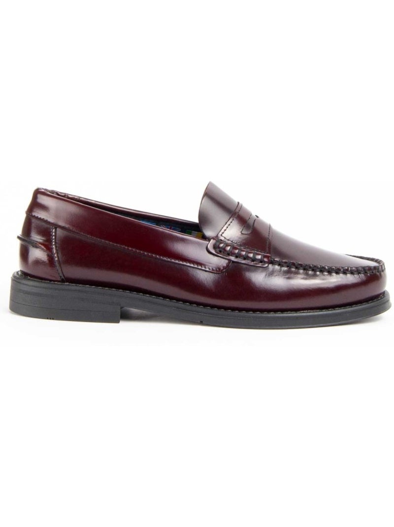 Mocassin Cuir Naturel Purapiel Rouge - Kiabi