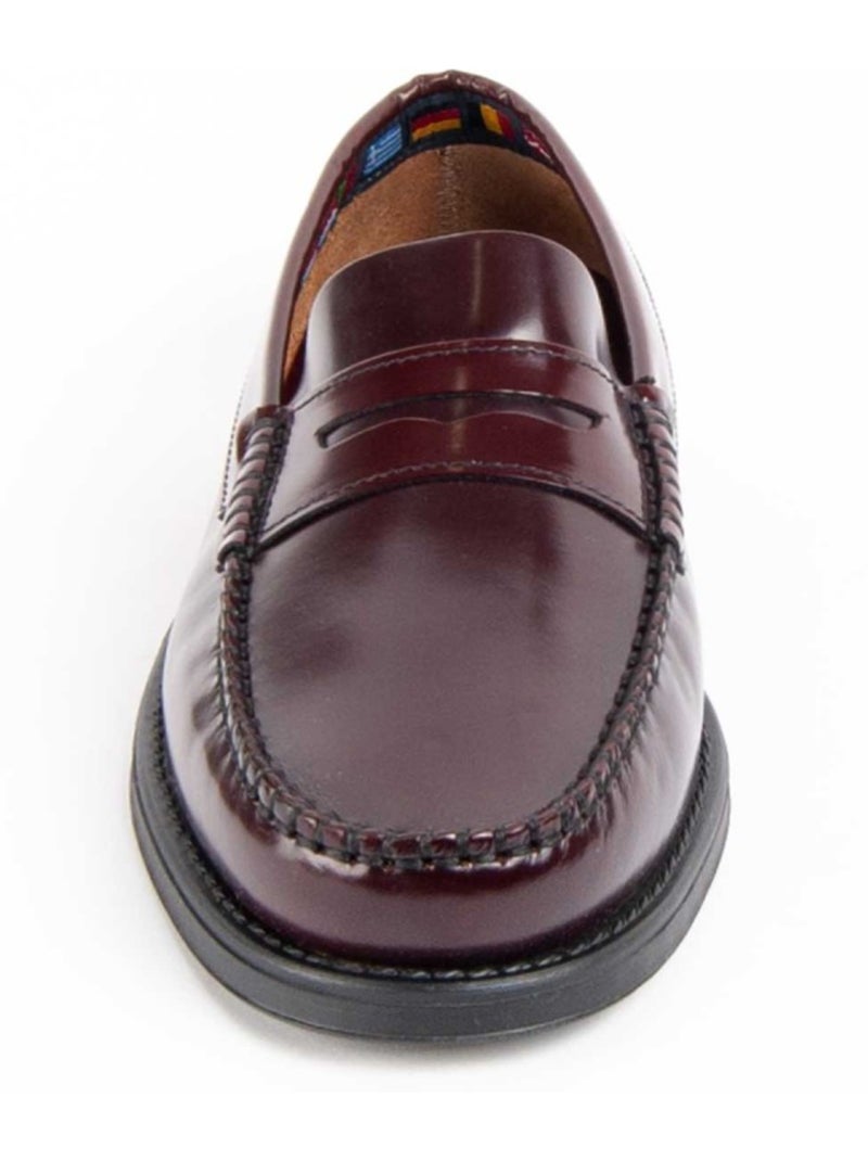 Mocassin Cuir Naturel Purapiel Rouge - Kiabi