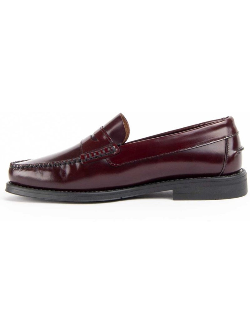 Mocassin Cuir Naturel Purapiel Rouge - Kiabi
