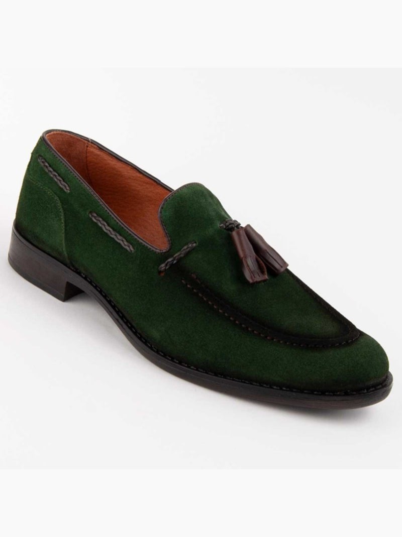 Mocassin Cuir Naturel Purapiel Vert - Kiabi