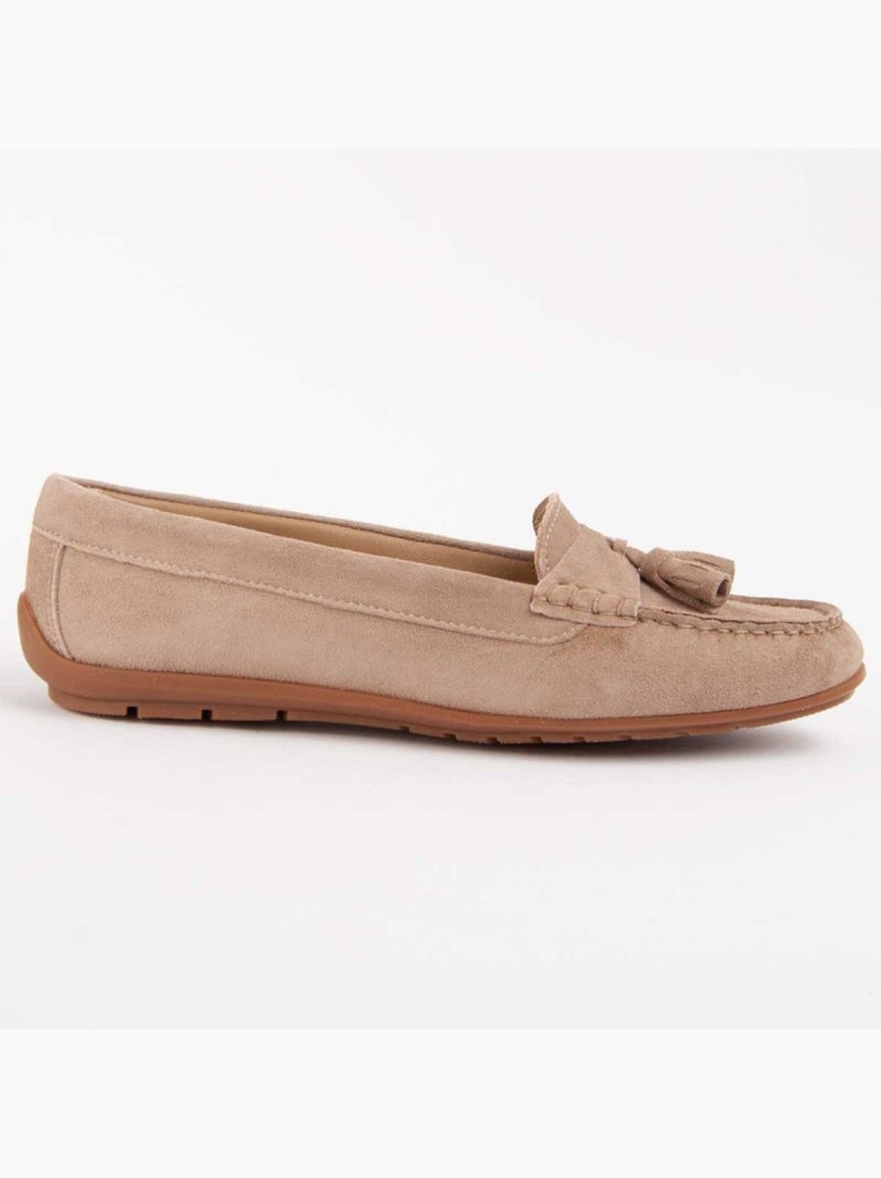 Mocassin Natuurlijk Leer Purapiel Beige - Kiabi
