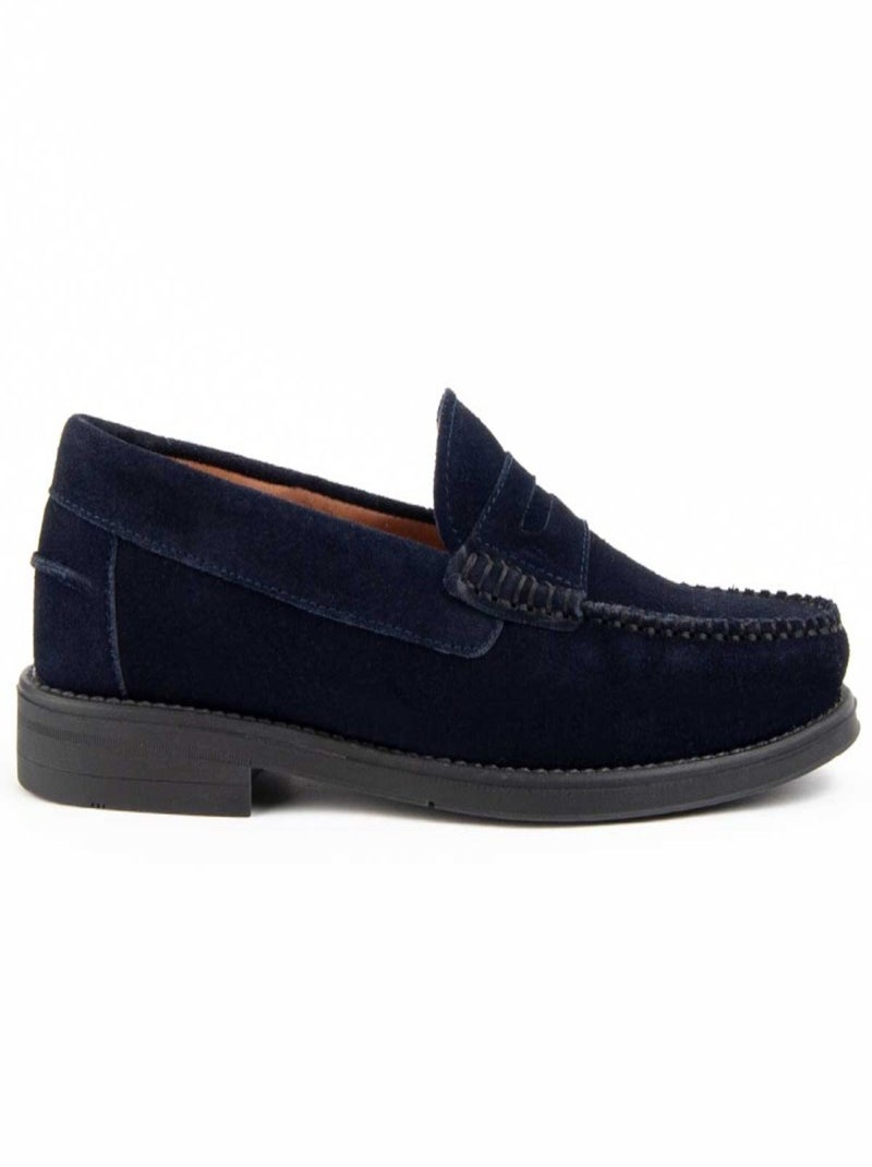 Mocassin natuurlijk leer purapiel Blauw - Kiabi