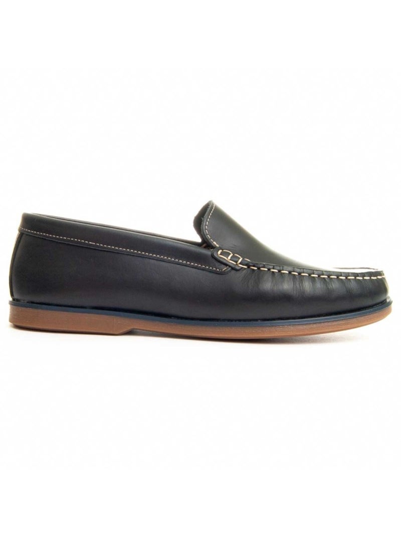 Mocassin Natuurlijk Leer Purapiel Blauw - Kiabi