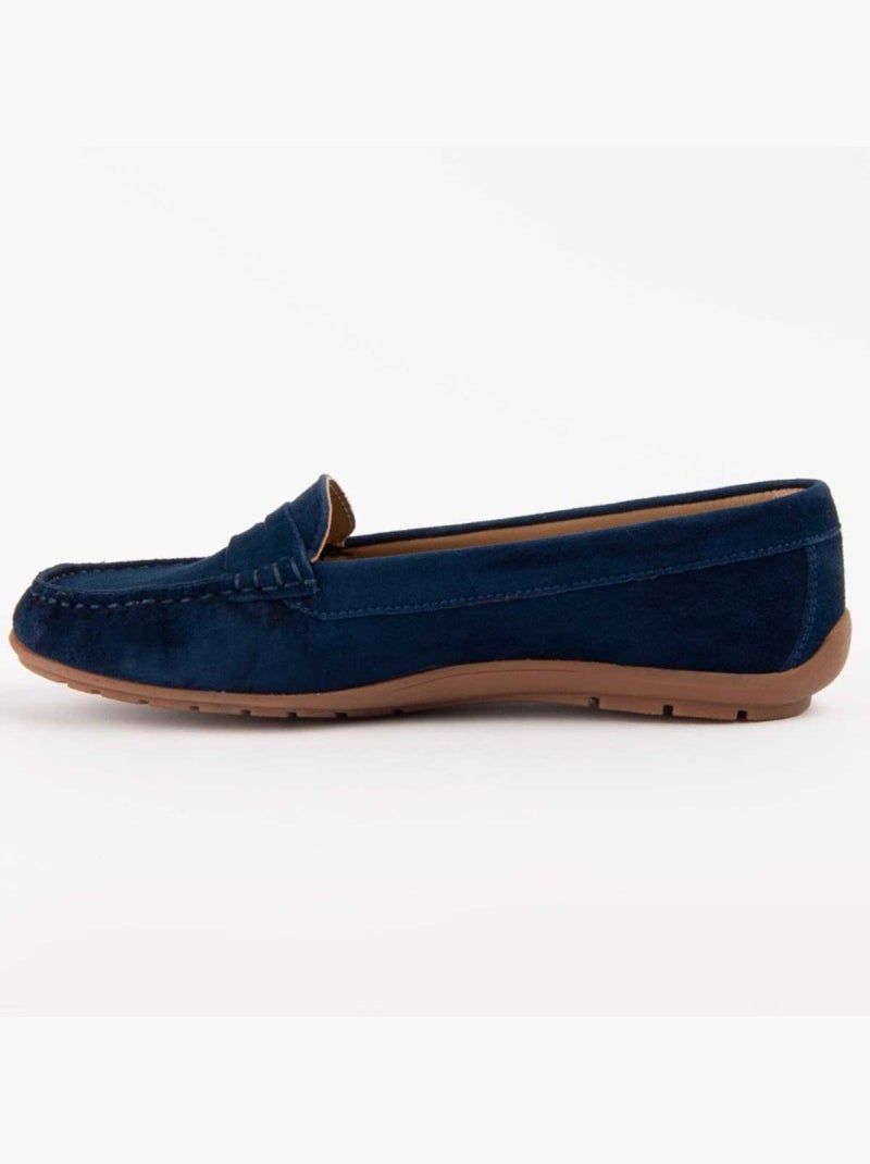 Mocassin Natuurlijk Leer Purapiel Blauw - Kiabi