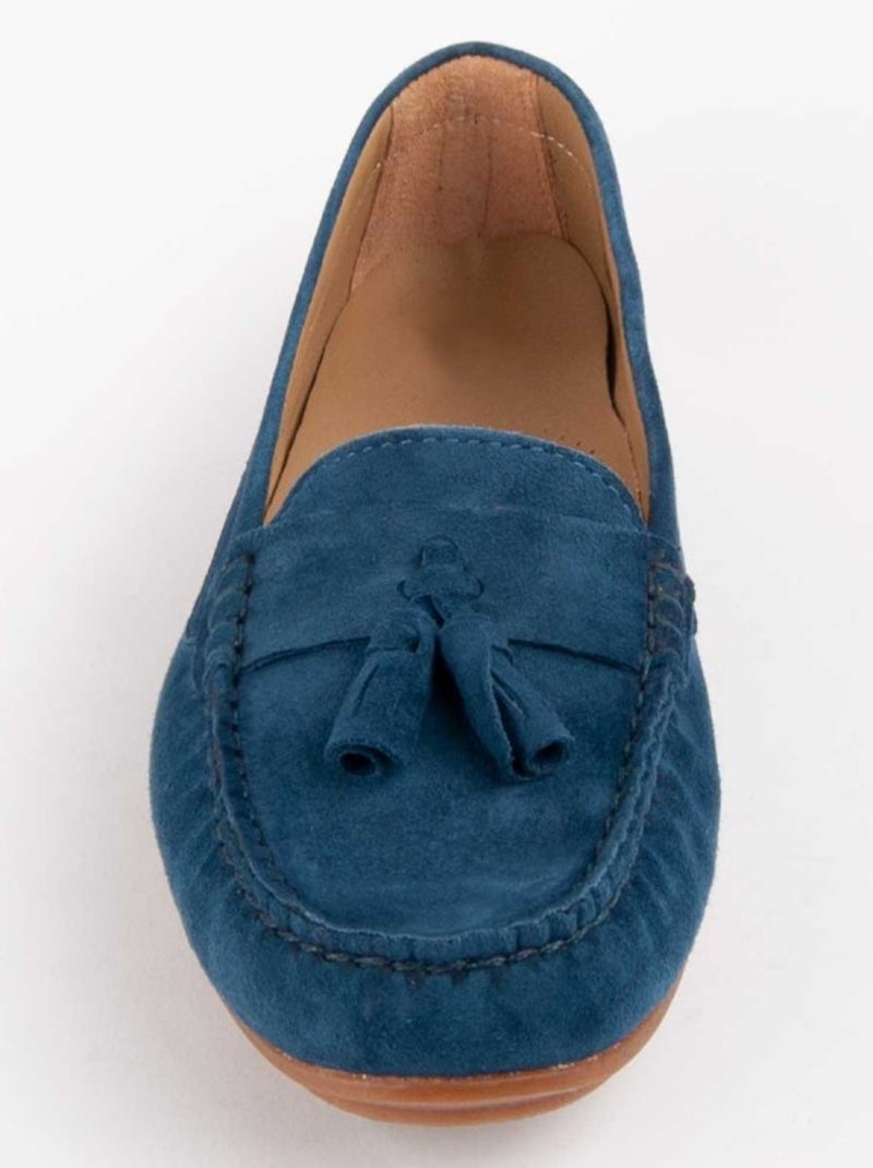 Mocassin Natuurlijk Leer Purapiel Blauw - Kiabi