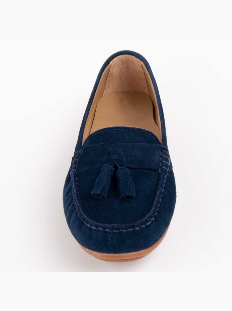 Mocassin Natuurlijk Leer Purapiel Blauw - Kiabi