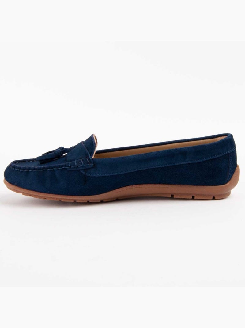 Mocassin Natuurlijk Leer Purapiel Blauw - Kiabi
