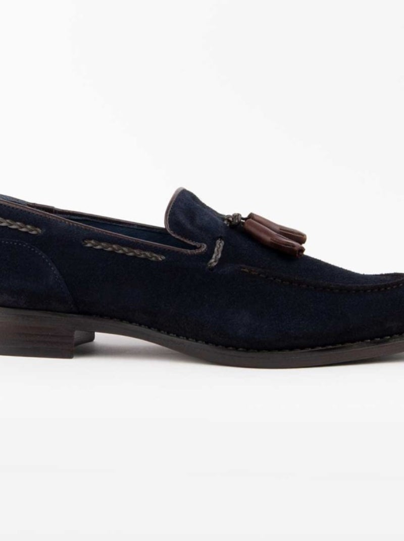 Mocassin Natuurlijk Leer Purapiel Blauw - Kiabi