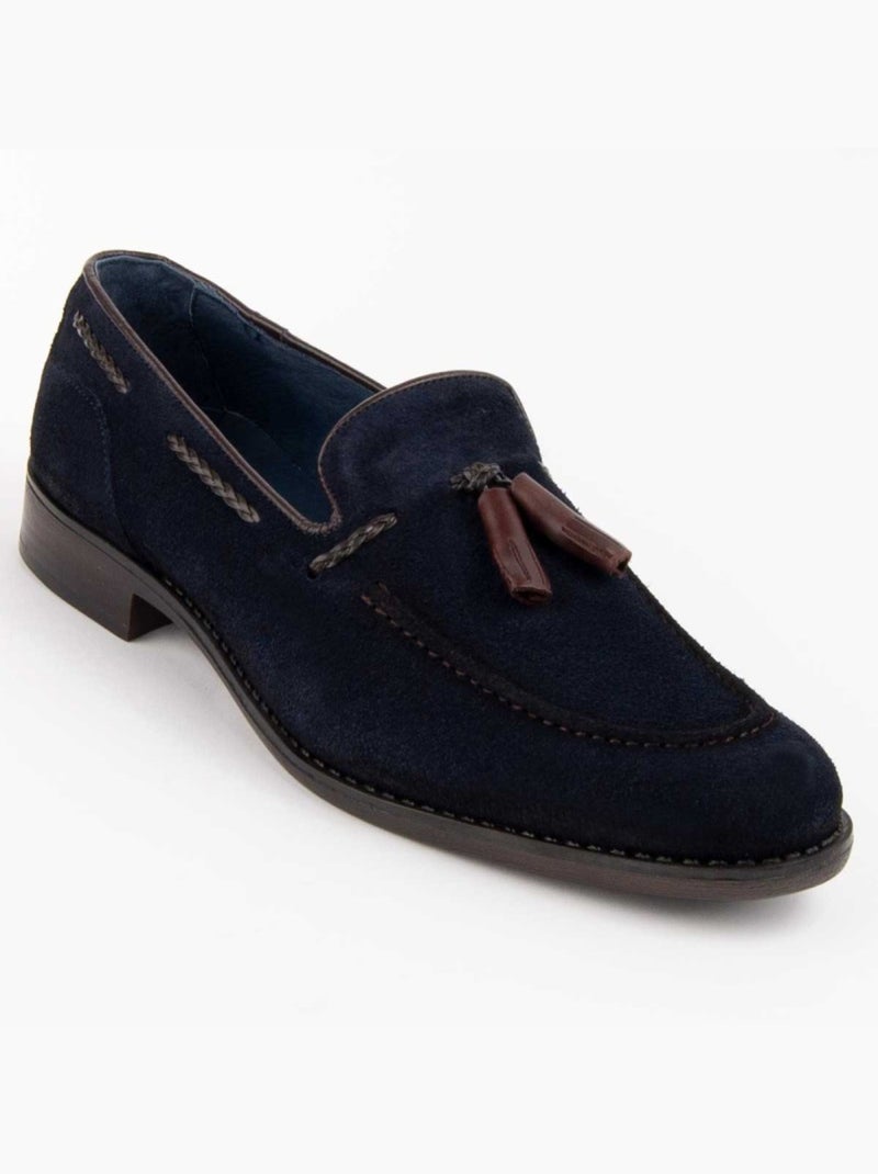 Mocassin Natuurlijk Leer Purapiel Blauw - Kiabi